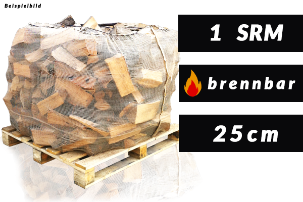 *Bitte vorbestellen* 1 SRM Buchenholz in 25cm Holzlänge, kammergetrocknet